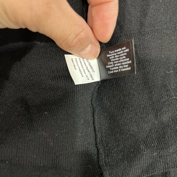 Lane Bryant Open Front Cardigan Sweater Sz 26/28 Black Drape Ribbed Shrug Career - Picture 5 of 6